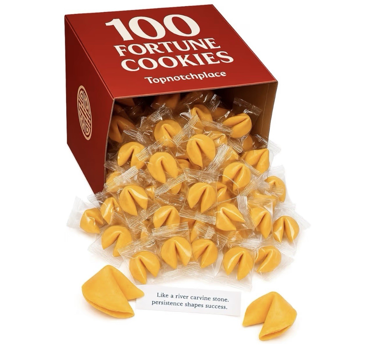 Galletas de la fortuna envueltas individualmente 100 piezas para salas de descanso aperitivos divertidos en familia