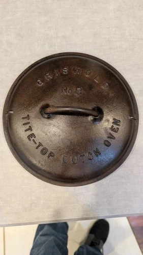 Vtg Antique Pat. Feb 10 1920 Griswold No. 8 Tite-Top Dutch Oven Lid ONLY