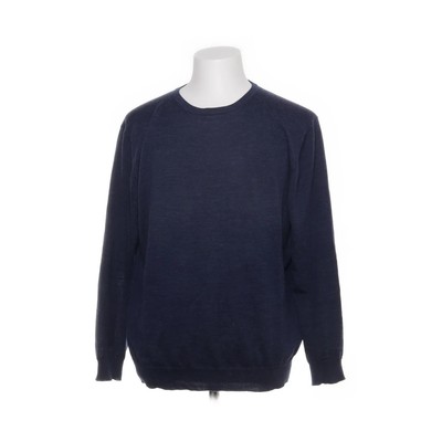 Finshley & Harding, Strickpullover, Größe: XL, Blau, Merinowolle, Einfarbig #Gu9