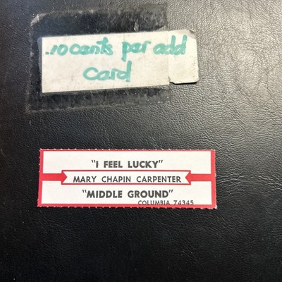 1 JUKEBOX TITLE STRIP Mary Chapin Carpenter I Feel Lucky/Middle Ground 45