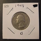 1948-D Washington Silver Quarter In Fine Condition