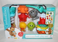 NIB INFANTINO Splish  Splash Bath Play Set 4 Activities Wee Wild Ones Age 6 Mos