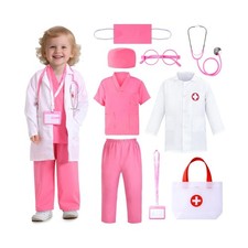 Doctor Costume for Girls Kids Doctors Play Set Toddler Doctor Dress... Fast Ship