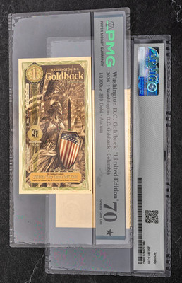 2026 Washington DC 1 Goldback Graded Elite PMG 70 COLORIZED! Limited Edition!