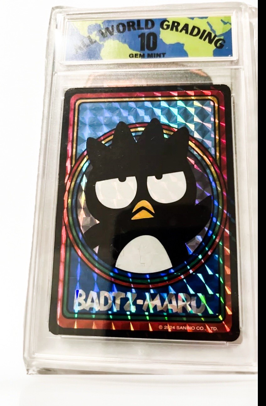 Sanrio Badtz-Maru Holographic Trading Card – World Grading GEM MINT 10 – Rare!