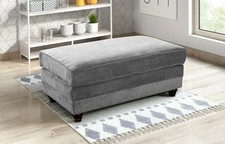 Chesterfield Sofa 3+2 Seater Set Suite Fabric Silver Grey Corner Sette Modern UK