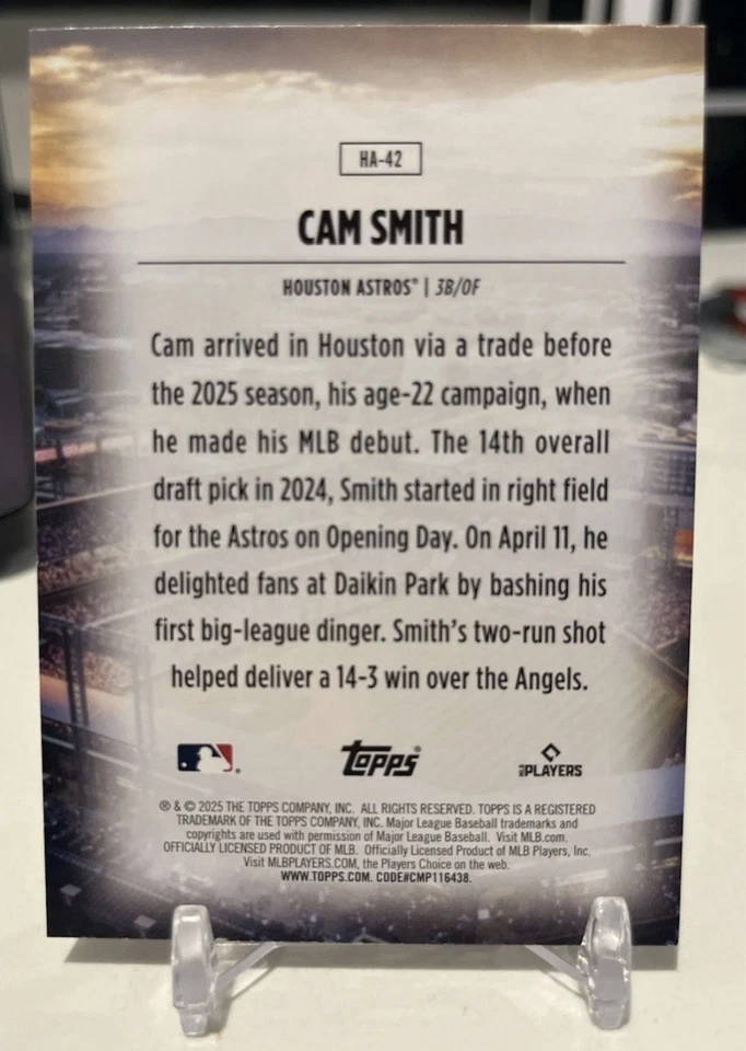 2025 Topps Update #HA-42 Cam Smith Home Field Advantage CASE HIT (RC) - Image 2 of 2