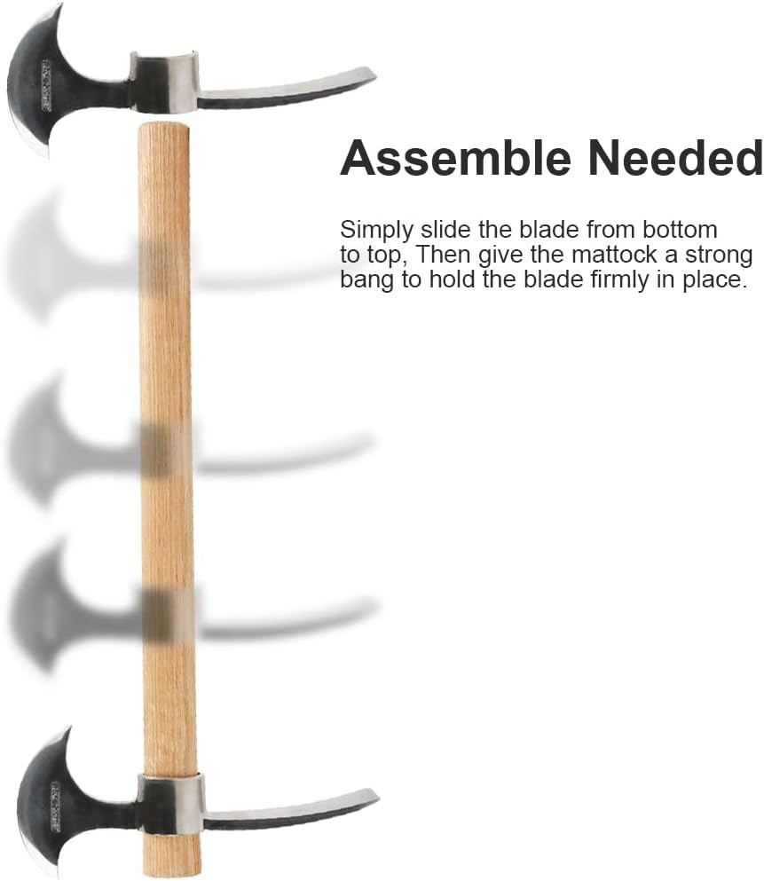 2 In1 Garden Pickaxe Weeding Mattock Gardening Tool 16Inch Hatchet Chopping Axe 