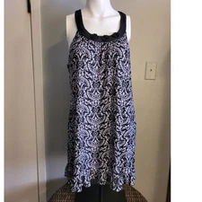 Studio Donatella Womens Floral Lace Sleep Dress Large Sleeveless Quiet Luxury