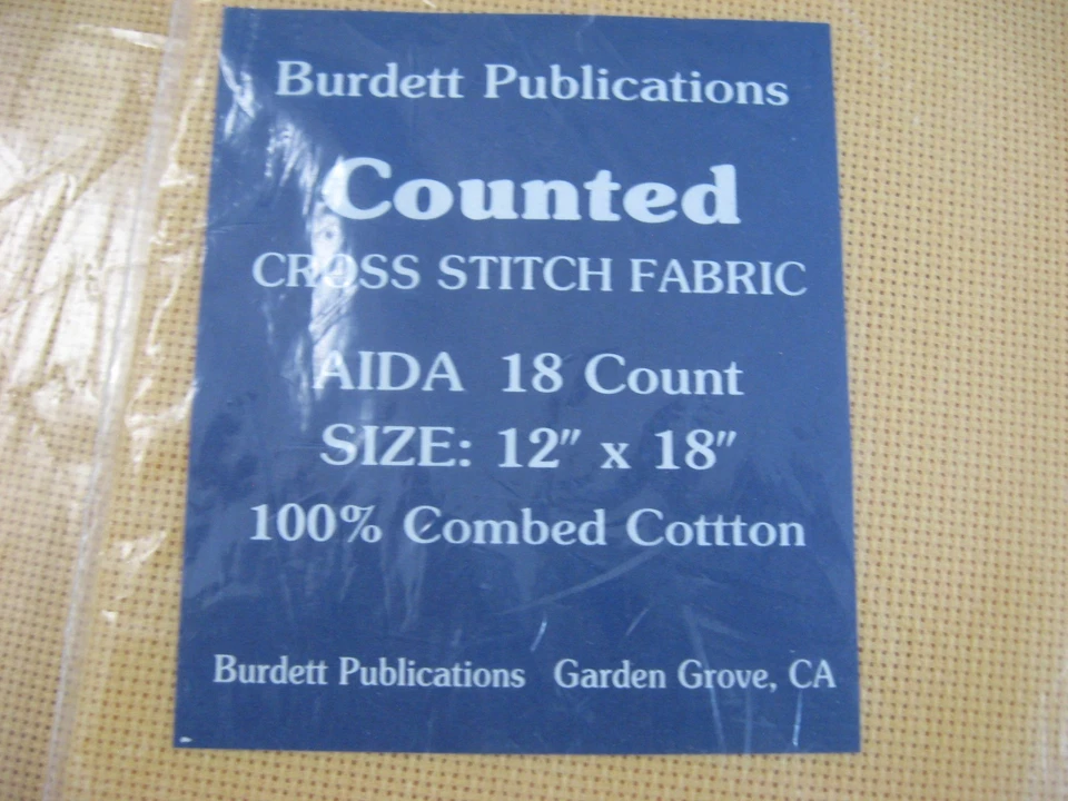 Cross Stitch Fabric-AIDA 18 count -100% Cotton 12" x 18"- 4 Packages NIP - Image 2 of 4