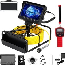 Sewer Camera 100ft 9" Drain Inspection Camera with 512Hz Locator Waterproof IP68