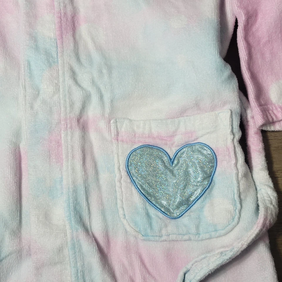 Saint Eve Girl's Pink/ Blue Tye Dye Hooded Unicorn Swim/Bathrobe Size Large... - Image 2 of 4