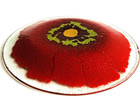 7 3/4" Fused Art Glass DIsh "RED POPPY" unsigned — photo 5