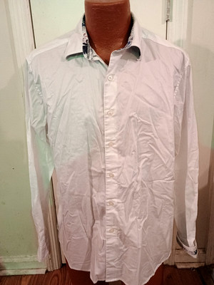Robert Graham Men's XL White Flip Cuff Long Sleeve Button Down.