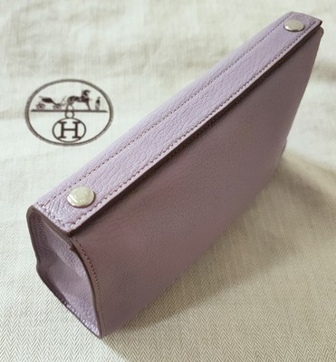 Hermes Courchevel Leather Karo MM Pouch Lilac purple 2004