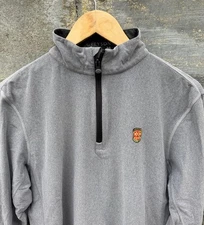 Greyson Golf Tate Pullover Mens Small Gray Mockneck Quarter Zip Stretch Wolf