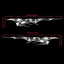 2Pcs 103'' Universal Flame Graphics Car Auto Body Side Sticker Racing Sports ...