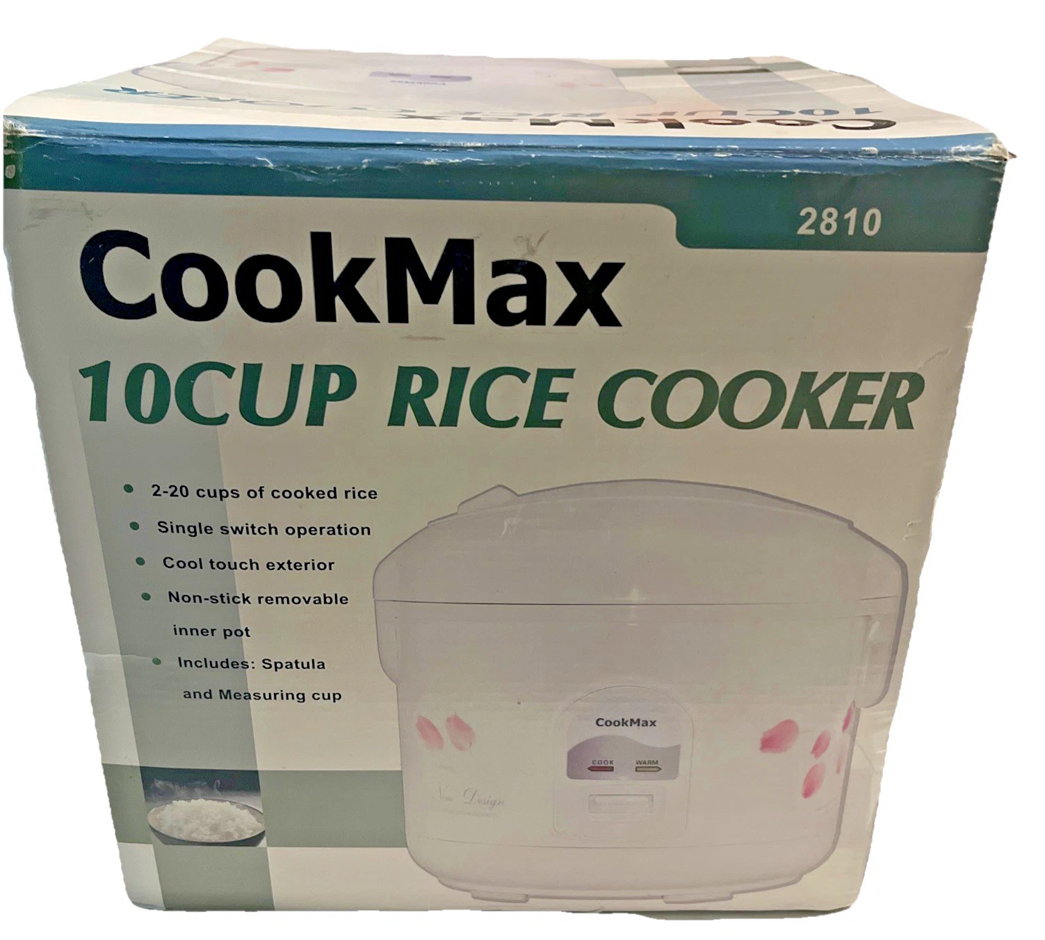 Rice Cooker CookMax 10-Cup capacity Electrical Model 2810 Measuring Cup Spatula