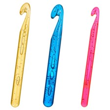 LIQWEI 3Pcs Crochet Hooks, Large Crochet Hook for Chunky Yarn, Ergonomic Croc...