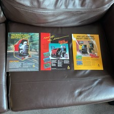 3x Atari Hard Drivin' Race Driving’ Arcade Machine Promotional Flyers 1988