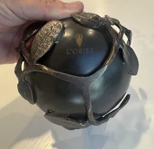 L'OBJET Adults Bronze Patina Nest Leaves and Stems Sculptural Display Bowl