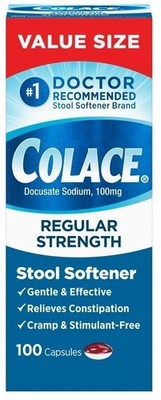Colace 100mg Nausea Treatment Capsule EXP 05/2026/ 100 Count