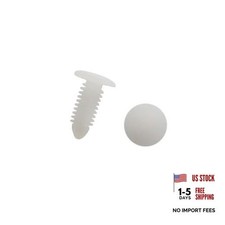 30Pcs White Plastic Rivets Splash Guard Fastener Push Type Clips 7.5 x 6.5mm