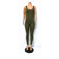 Olive Green Slim Fit Sleeveless Jumpsuit for ...