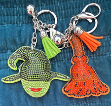 2pc Halloween Witch Tassel Charm Key Chains D...