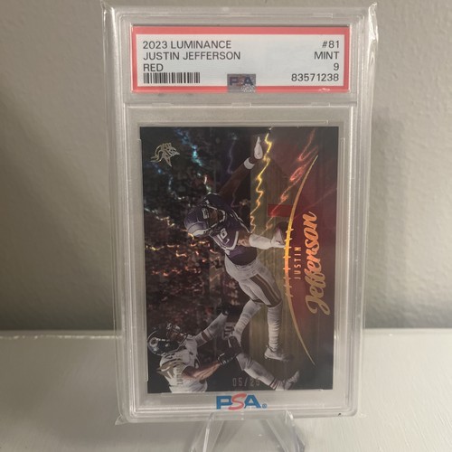 PSA 9 Panini 2023 Luminance Justin Jefferson #81 Red /25 Minnesota Vikings NFL