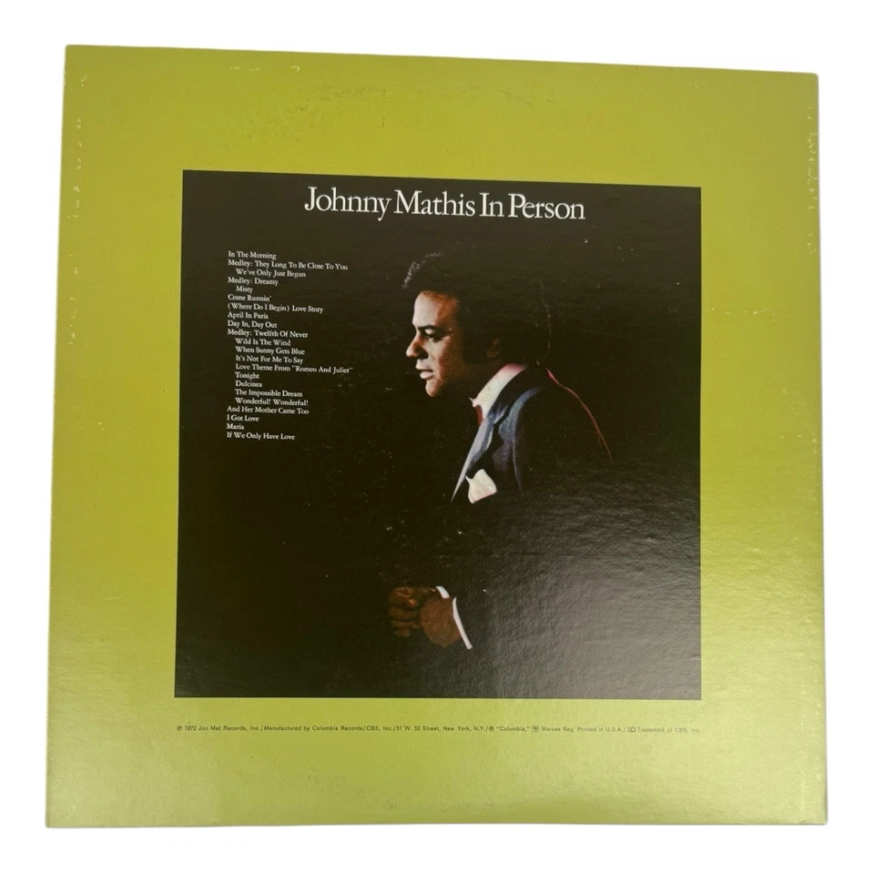 Quadraphonic Double LP: Johnny Mathis In Person 1972 Columbia GQ 30979 - Image 2 of 2