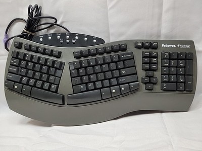 Fellowes Microban Ergonomic Wired PS/2 Keyboard KB-9938 Free Shipping