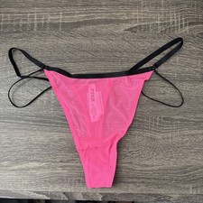 Pink By Victoria  s Secret, Large, Hot Pink, Sheer Mesh, Strappy , Thong Panties