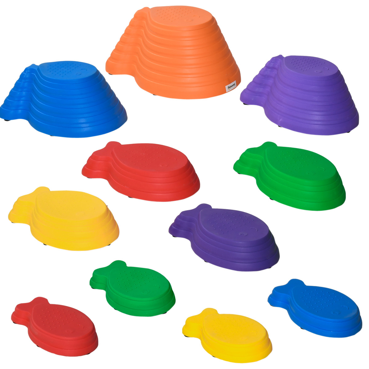 11PC Kids Balance Stepping Stones Fish Shape Sensory River Stones Play Set