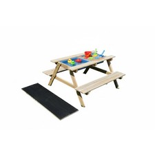 Kindersitzgruppe Tafeltisch Matschtisch Picknickbank Kinderspieltisch 3in1 Tafel