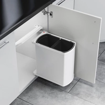 Abfallsammler Duo 8L/8L weiß Abfallsorter Abfalltrennsystem Hailo 3416001 - Bild 1 von 4