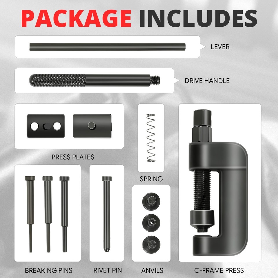 [13Pcs] Chain Cutter Rivet Tool Set Riveting Breaker ATV Bike Motor Cam ...