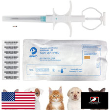 2-Pack ISENVO 1.4x8mm Pet Microchip 134.2kHz FDX-B Animal ID Implant Chip