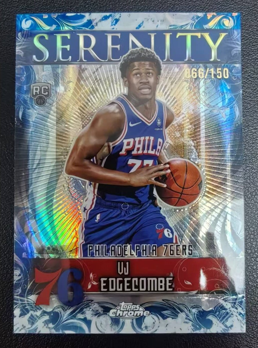 2025-26 Topps Chrome VJ Edgecombe #SY-13 Serenity Blue Refractor Rookie RC /150