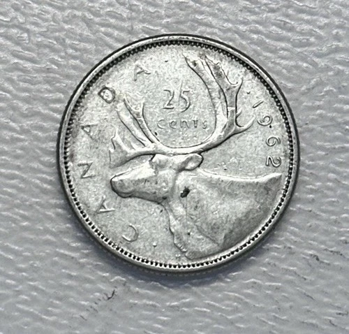 1962 - Canada 25 Cents/Quarter - 0.800 Silver Coin