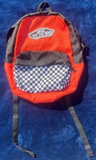 Vans REALM BACKPACK PAPRIKA CHECKERBOARD Preowned Bookbag Backpack Retired Red