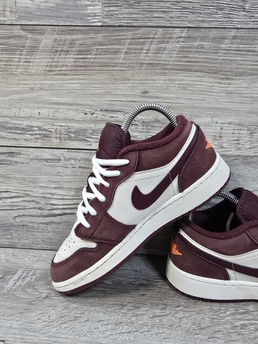 Nike Air Jordan 1 Low "Night Maroon" Phantom Naranja Blanco Juvenil Talla 4Y Zapatos - Imagen 13 de 14