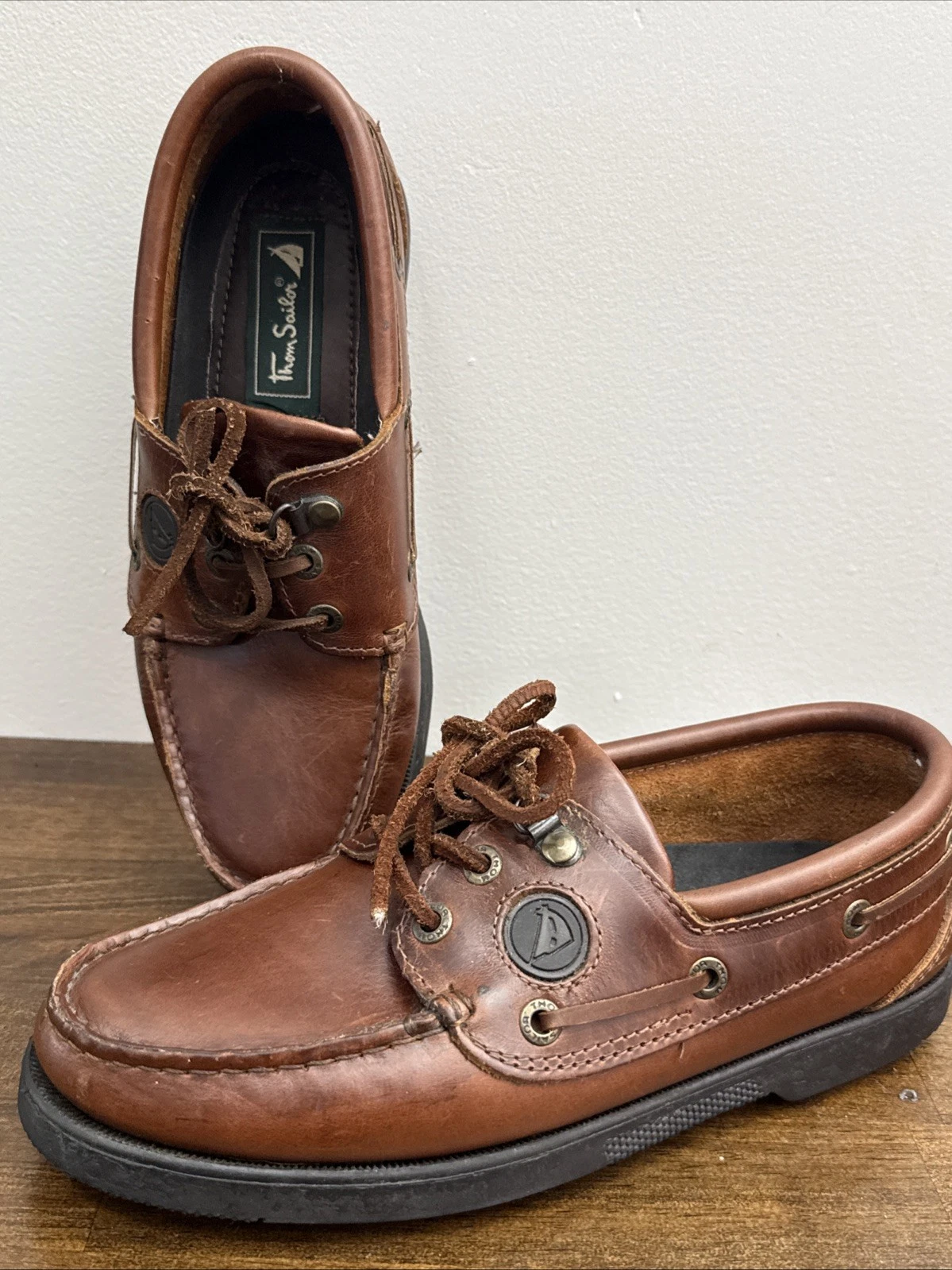 Thom Sailor Shoes Mens Leather Loafers Size 38 Boat Shoes