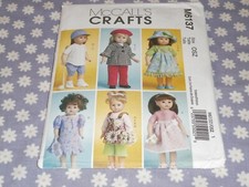 McCALL'S 6137 CRAFTS 18" DOLL CLOTHES TOP PANTS DRESS SHIRT COAT PATTERN -UNCUT