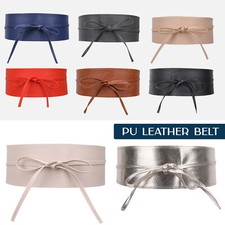 PU Leather Ladies OBI Waist Belt Wrap Around Waistband Cinch Vintage Style