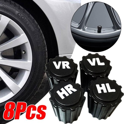 8PCS Tyre Valve DUST CAPS Black fit Most Cars Trucks Bikes New - Picture 2 of 11