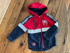 Boys Marvel Spider-Man Hoodie Sweatshirt Sz 4T Full Zip Red White Blue