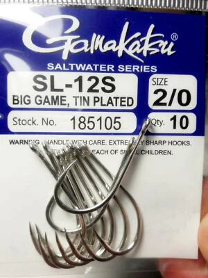 Gamakatsu SL-12S Größe:#1/0 #2/0 #4/0 #6/0 #8/0 Salzwasser Big-Game Haken Japan