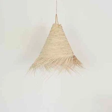handmade Moroccan hanging lamp, Rattan lampshade , bohemian light