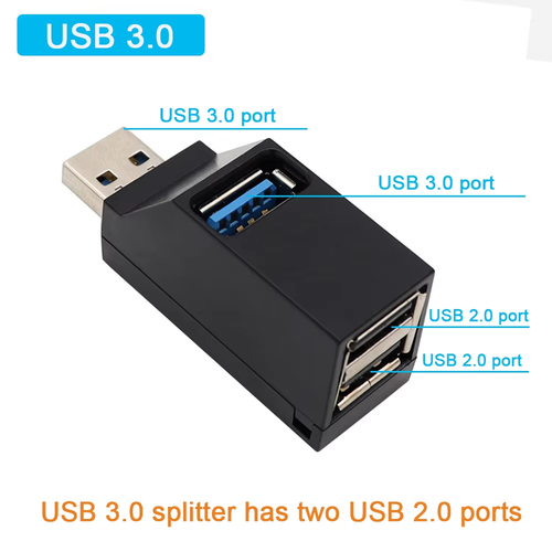✅ Adaptateur USB 3.0 HUB Pour PC Portable Prolongateur 3 Ports Lecteur Carte - 第 3/4 張圖片